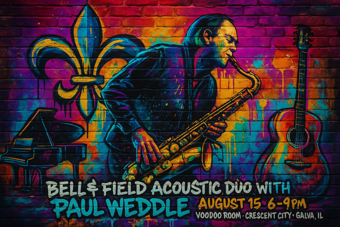 crescent city tap - bell and field with saxophonist paul weddle august 15 2025 6-9 pm