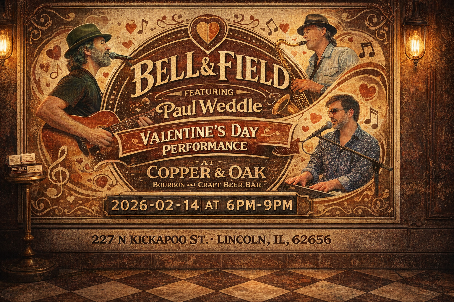 bell & field w paul weddle valentines day performance at copper & oak