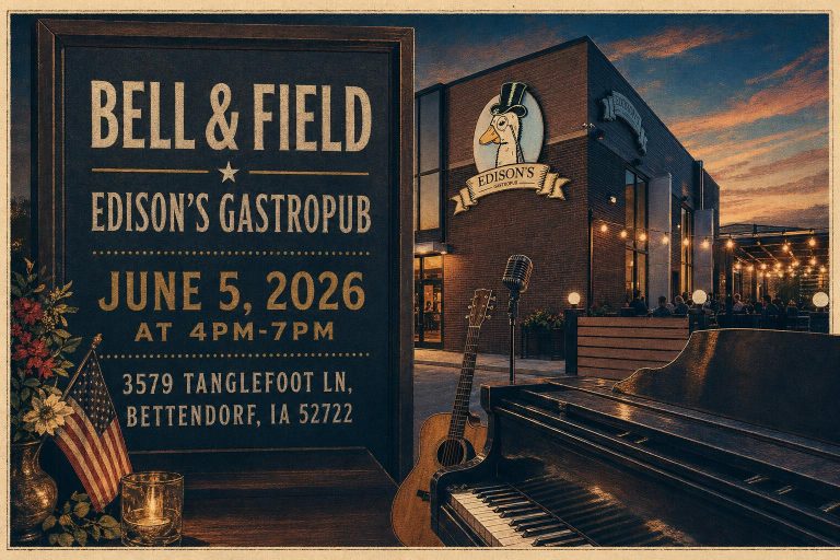 Bell & Field at Edison's Gastropub on June 5, 2026, 3579 Tanglefoot Ln, Bettendorf, IA 52722