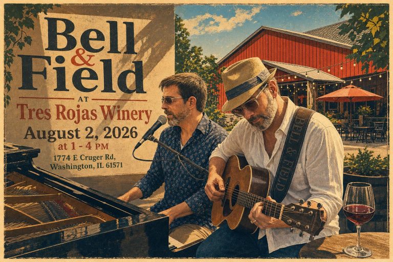Bell & Field at Tres Rojas Winery on August 2, 2026, 1774 E Cruger Rd, Washington, IL 61571