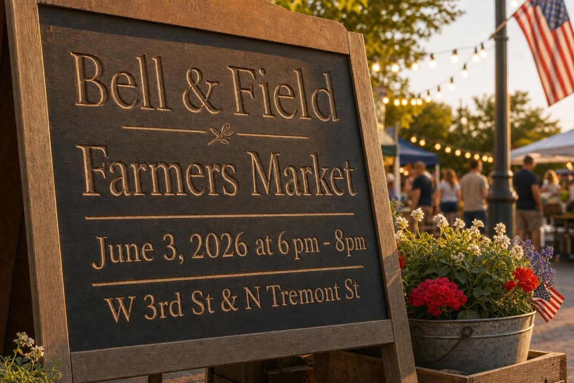 Bell & Field at Farmers Market on June 3, 2026, W 3rd St & N Tremont St